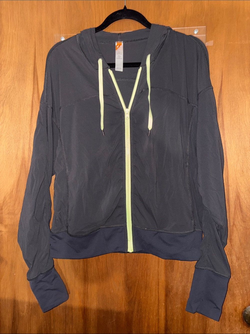 Lucy Black Athletic Hooded Zip Jacket
